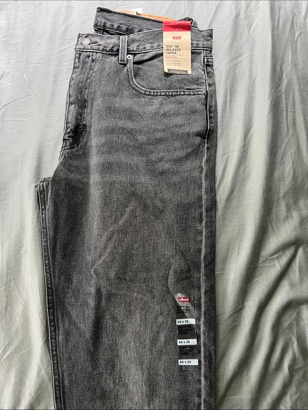 Levi's Men's Washed Black Relaxed Taper Jeans
